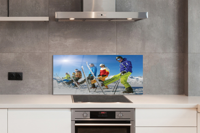 Panel nad Blat Kuchenny Narciarze na Śnieżnym Stoku