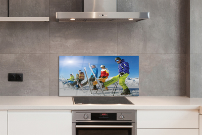 Panel nad Blat Kuchenny Narciarze na Śnieżnym Stoku