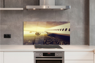 Panel nad Blat Kuchenny Samolot nad Miastem o Zachodzie