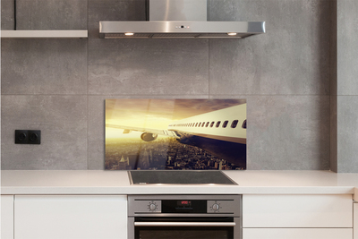 Panel nad Blat Kuchenny Samolot nad Miastem o Zachodzie