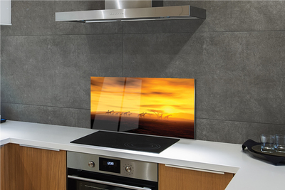 Szklany Panel Żyrafy pod Rozłożystym Drzewem