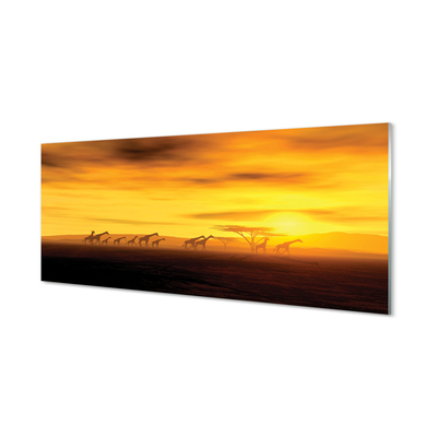 Szklany Panel Żyrafy pod Rozłożystym Drzewem