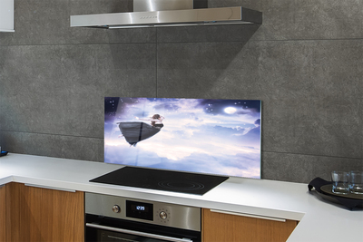 Szkło do Kuchni na Ścianę Wróżka na tle Nocnego Nieba