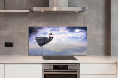 Szkło do Kuchni na Ścianę Wróżka na tle Nocnego Nieba