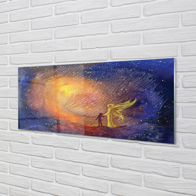 Szkło Ozdobne do Kuchni Człowiek na tle Nieba