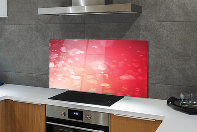 Panel szklany do Kuchni Miłosne Serca na Czerwonym Tle