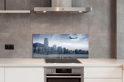 Panel nad Blat Kuchenny Samolot nad Miejskimi Chmurami