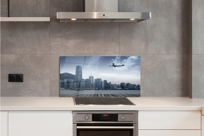 Panel nad Blat Kuchenny Samolot nad Miejskimi Chmurami