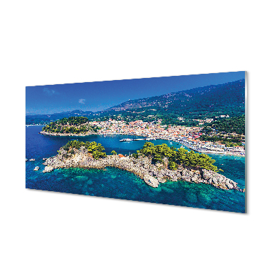 Panel Szklany Grecja Panorama miasto morze