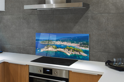 Panel Szklany Panorama Greckiego Miasta Portowego