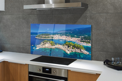 Panel Szklany Panorama Greckiego Miasta Portowego