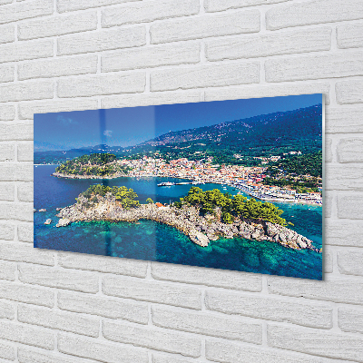 Panel Szklany Grecja Panorama miasto morze