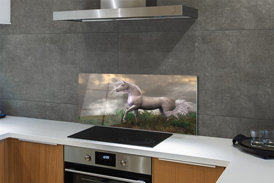 Szkło do Kuchni na Ścianę Magiczny Jednorożec w Obłokach