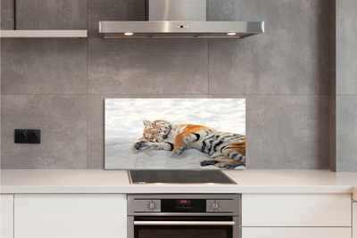 Szklany Panel Zimowy Portret Tygrysa