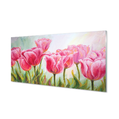 Szklany Panel Tulipany obraz