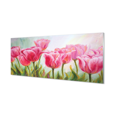 Szklany Panel Tulipany obraz