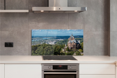 Szkło do Kuchni na Ścianę Panorama Miasta z Widokiem na Zamek