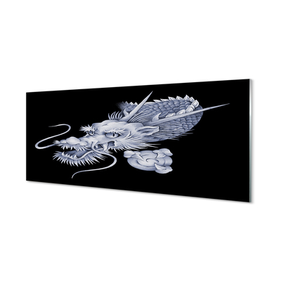 Szklany Panel Detal Głowy Smoka Japońskiego