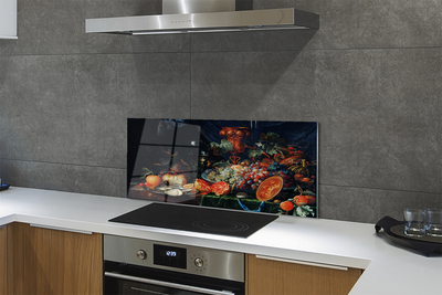 Szklany Panel Martwa Natura z Owocami