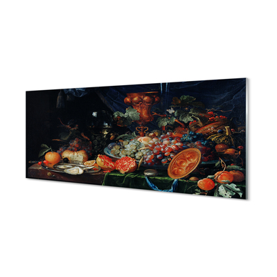Szklany Panel Martwa Natura z Owocami