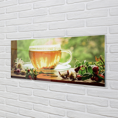 Szklany Panel Gorąca herbata zioła