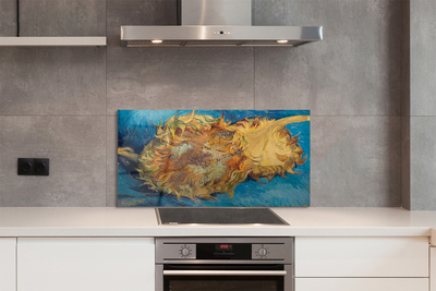 Szkło do Kuchni na Ścianę Dwa Ścięte Słoneczniki - Van Gogh