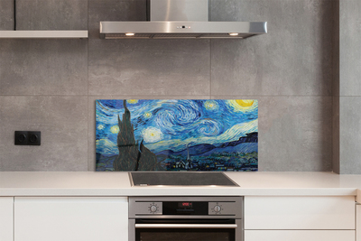 Szklany Panel Gwiaździsta Noc - Van Gogh