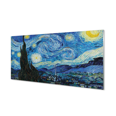 Szklany Panel Gwiaździsta Noc - Van Gogh