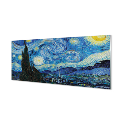 Szklany Panel Gwiaździsta Noc - Van Gogh