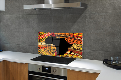 Szklany Panel Mapa Świata w Ozdobne Wzory