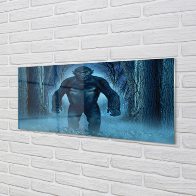 Szklany Panel Goryl wśród Leśnych Drzew