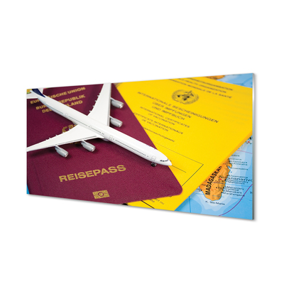 Szklany Panel Samolot paszport mapa