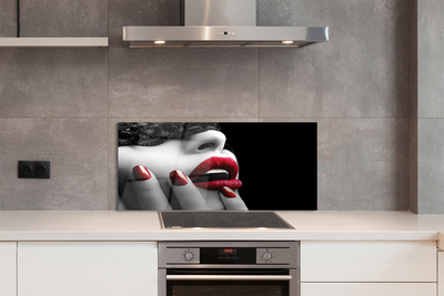 Panel nad Blat Kuchenny Czerwone Usta i Paznokcie