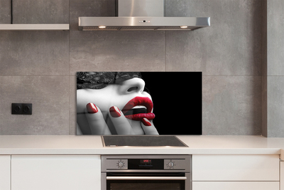 Panel nad Blat Kuchenny Czerwone Usta i Paznokcie