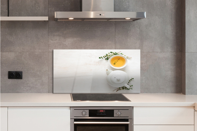 Szklany Panel Dzbanek Świeżej Herbaty