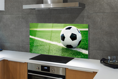 Szklany Panel Piłka na Zielonym Trawniku