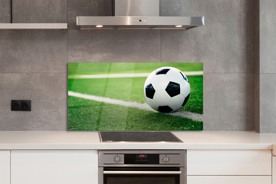 Szklany Panel Piłka na Zielonym Trawniku