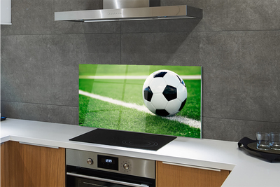 Szklany Panel Piłka na Zielonym Trawniku