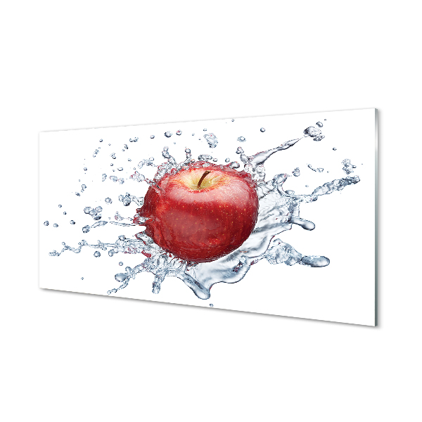 Szklany Panel Czerwone jabłko w wodzie