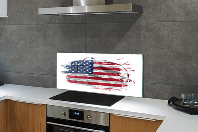 Szkło do Kuchni na Ścianę Amerykańskie Gwiazdy i Pasy