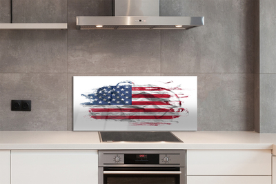 Szkło do Kuchni na Ścianę Amerykańskie Gwiazdy i Pasy