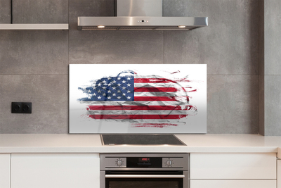 Szkło do Kuchni na Ścianę Amerykańskie Gwiazdy i Pasy