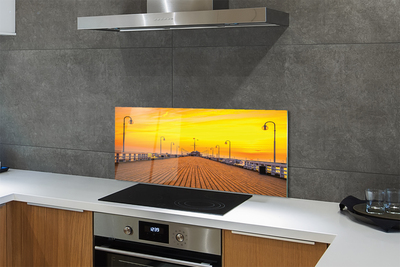 Panel Szklany Zachód Słońca nad Molo