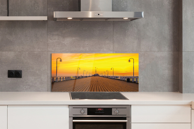 Panel Szklany Zachód Słońca nad Molo