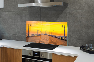 Panel Szklany Zachód Słońca nad Molo