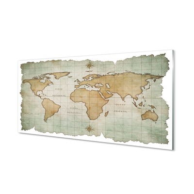 Szklany Panel Kartograficzna Wizja Świata