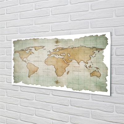 Szklany Panel Kartograficzna Wizja Świata