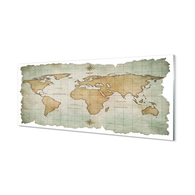 Szklany Panel Kartograficzna Wizja Świata