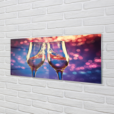 Szklany Panel Kieliszki kolorowe tło szampan