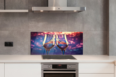 Panel nad Blat Kuchenny Kieliszki Szampana na Kolorowym Tle